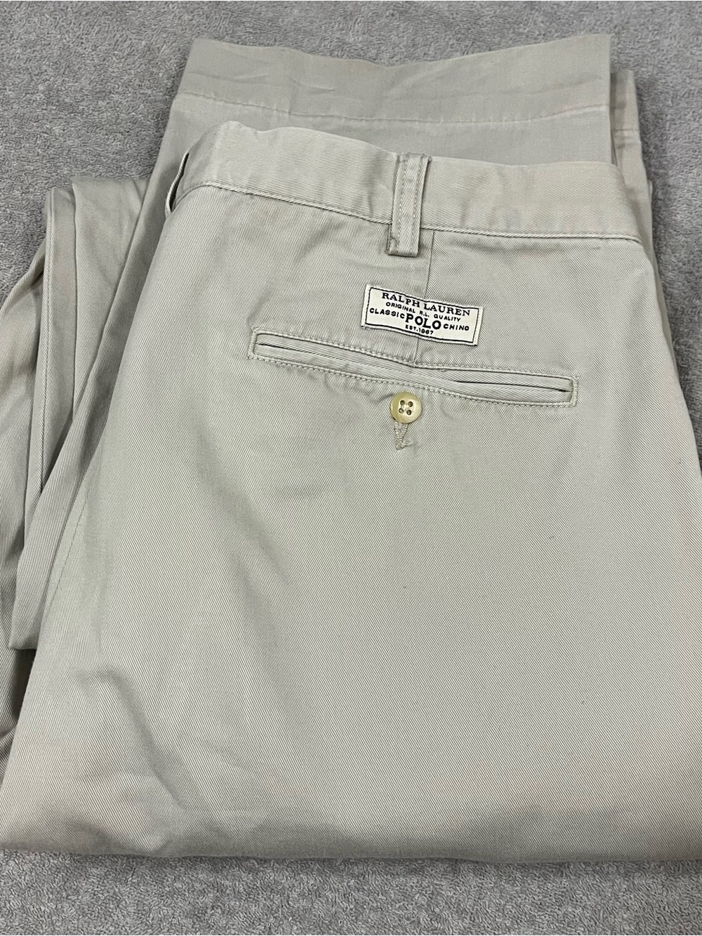 Vintage Polo Ralph Lauren Andrew Pant Mens 36T/38Khaki Pleated Classic Chino